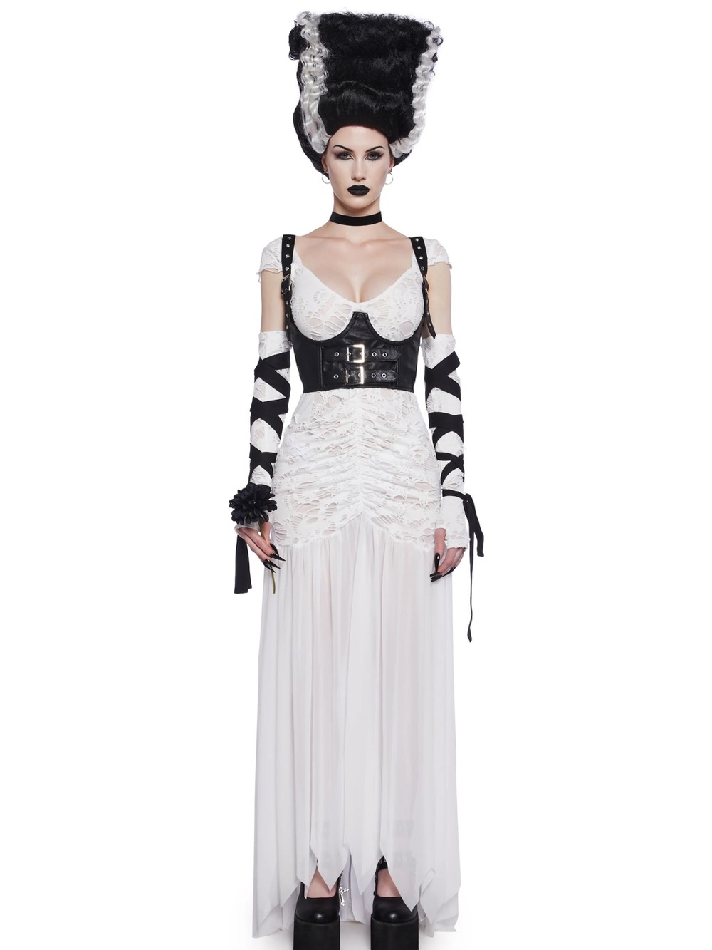 REANIMATED BRIDE PREMIUM COSTUME AND WIG SET (ONLY DRESS/GLOVES/WIG)